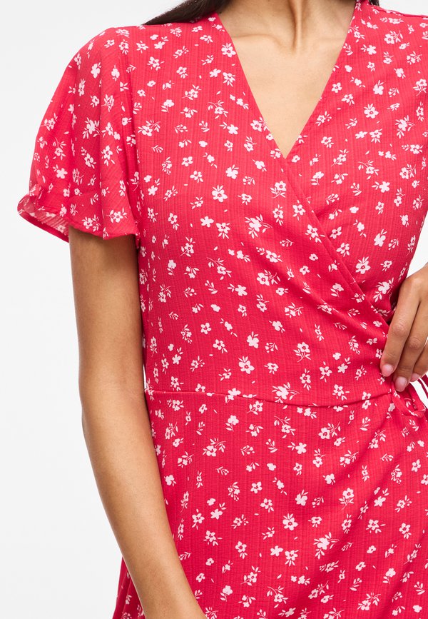 VILA VILOVIE S/S WRAP MIDI DRESS - NOOS