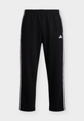 adidas Sportswear ESSENTIALS 3 STRIPES OPEN HEM PANTS - Tracksuit bottoms - black/white