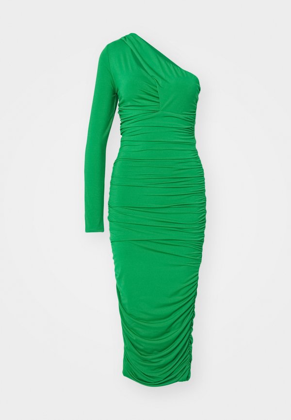 WAL G. WEDDING RAY ROUCHED ONE SLEEVE MIDI