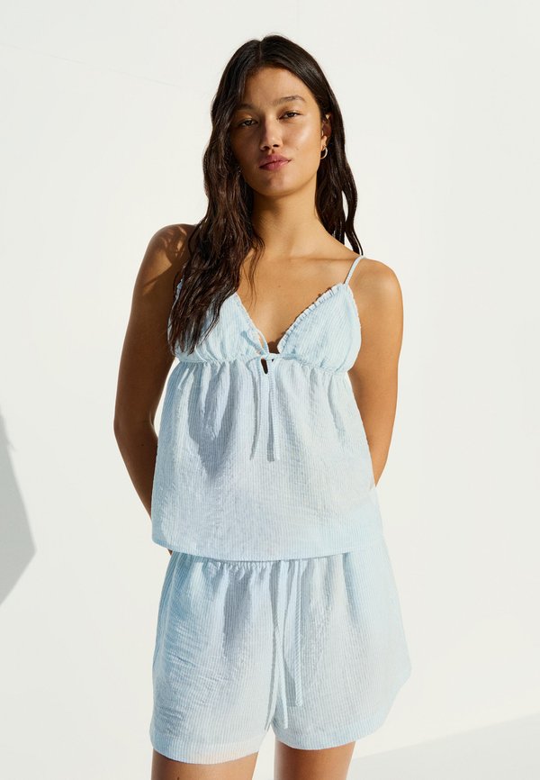 Bershka RUSTIC SHORTS WITH ELASTICATED WAIST - Shorts - dark blue
