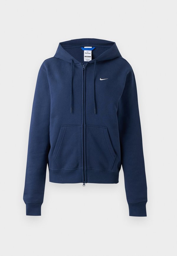Nike Sportswear STUDIO FLEECE MEDIUM WEIGHT FULL-ZIP HOODIE - Zip-up sweatshirt - midnight navy/(sail)