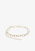 Bershka RINGS - CHAIN BELT - Belt - gold-coloured