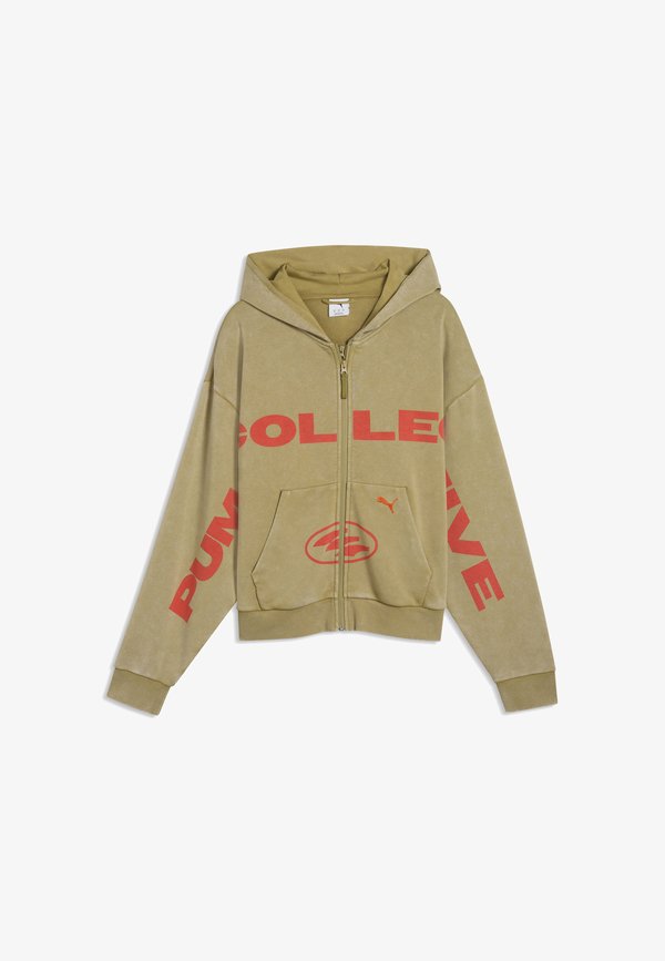 Puma GRAPHIC KAPUZENJACKE UNISEX - Zip-up sweatshirt - chai latte