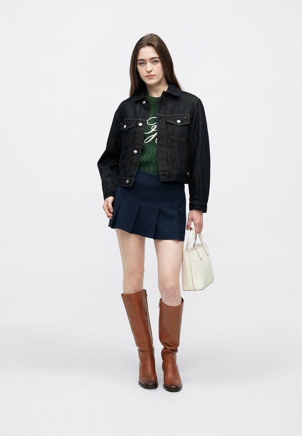 Tommy Hilfiger FLAG EMBROIDERY PLEATED DENIM JACKET