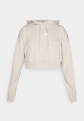 adidas Sportswear ESSENTIALS 3 STRIPES FRENCH TERRY CROPPED - Hoodie - alumina/white