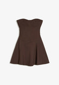Bershka OFF-THE-SHOULDER - MINI DRESS - Day dress - brown