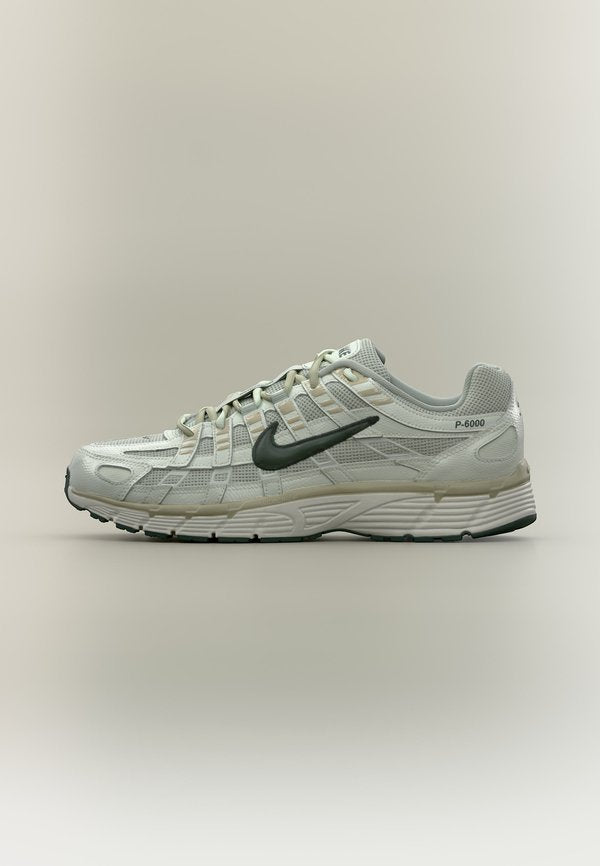 Nike Sportswear P 6000 PRM STYLE - Trainers - lt pumice/camo green/lt silver coloured/spruce fog/off white