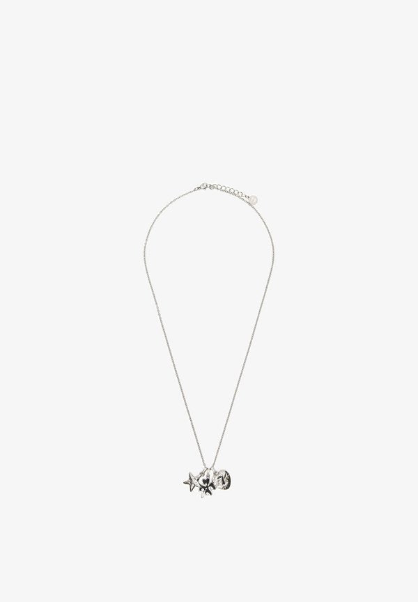 Bershka Necklace - silver-coloured