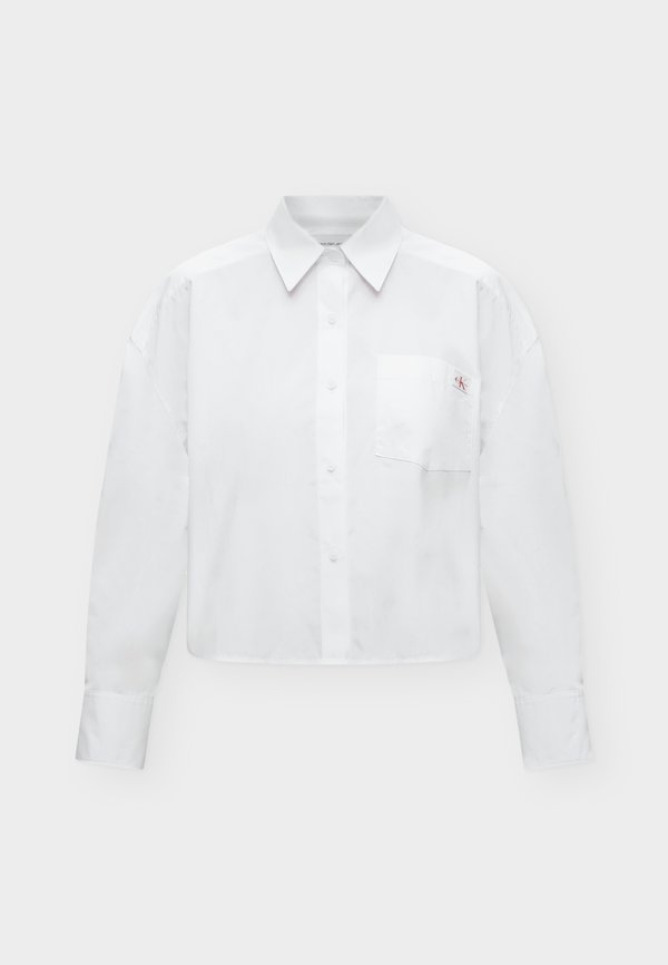 Calvin Klein Jeans CROPPED SHIRT  - Button-down blouse - brilliant white