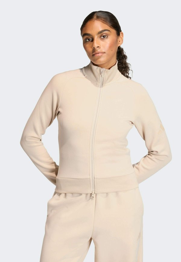 adidas Sportswear SOFT LUX SLIM TRACK TOP - Zip-up sweatshirt - crystal linen