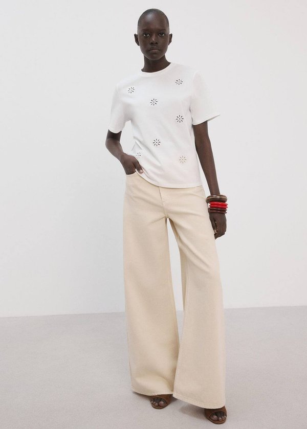Mango ADULT - Print T-shirt - white