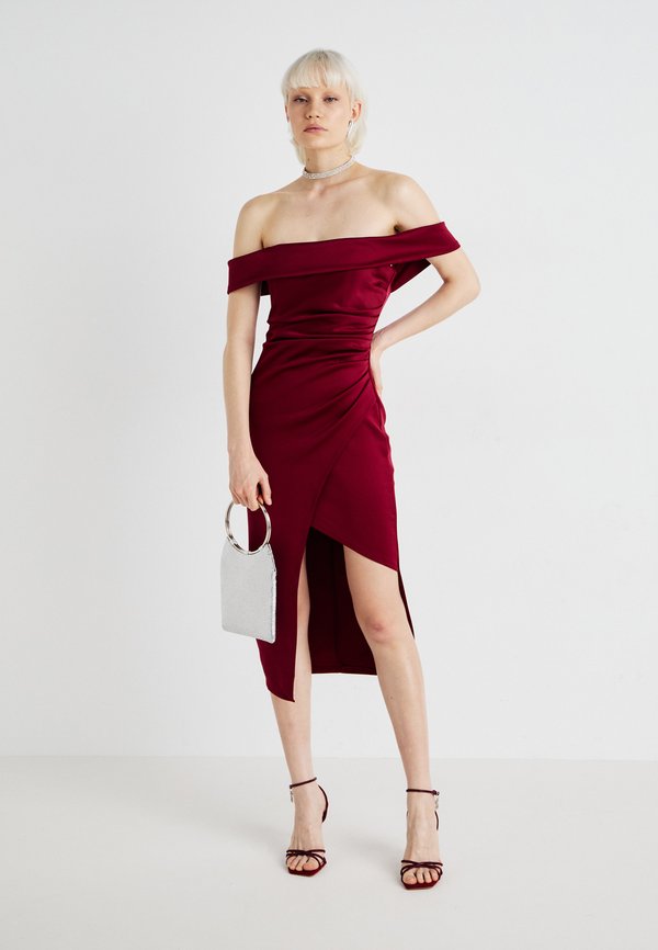 WAL G. WEDDING VINCENZO ROUCHED MIDI