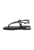 Tommy Hilfiger LEATHER TH MONOGRAM GOLD-TONE HEEL SANDALS