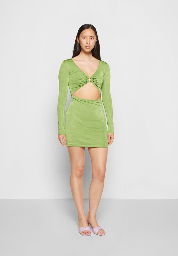 NA-KD CUT OUT LONG SLEEVE MINI DRESS