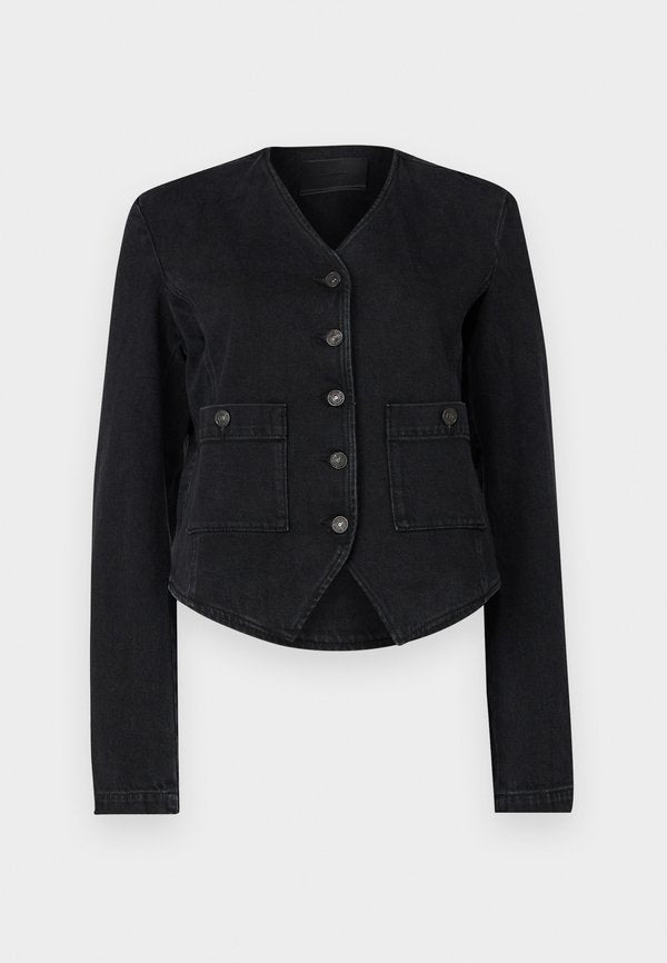 7 for all mankind COLLARLESS JACKET THUNDER