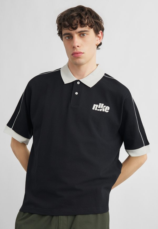 Nike Sportswear CLUB FUTBOL - Polo shirt - black/sail