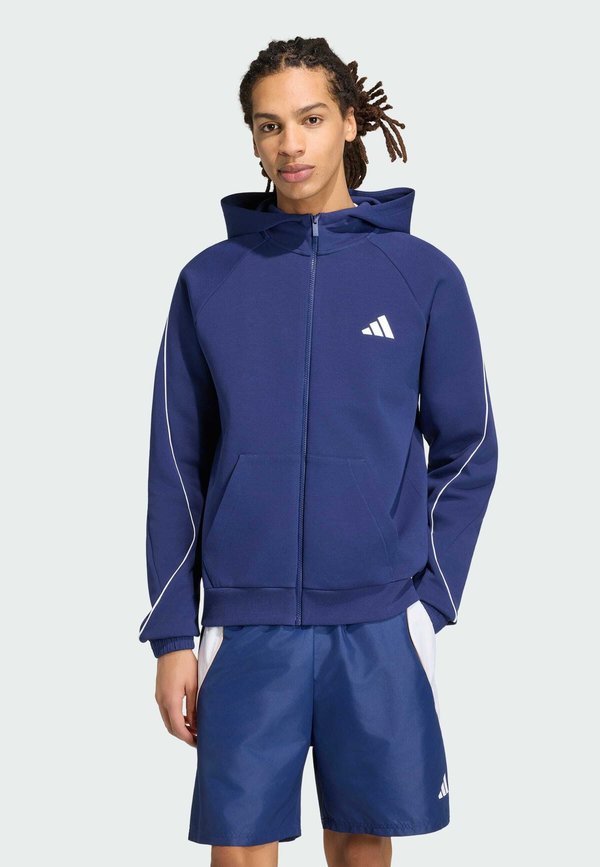 adidas Sportswear ADIDAS SPORTSWEAR STADIUM SMALL LOGO FULL-ZIP HOODIE - Zip-up sweatshirt - dark blue