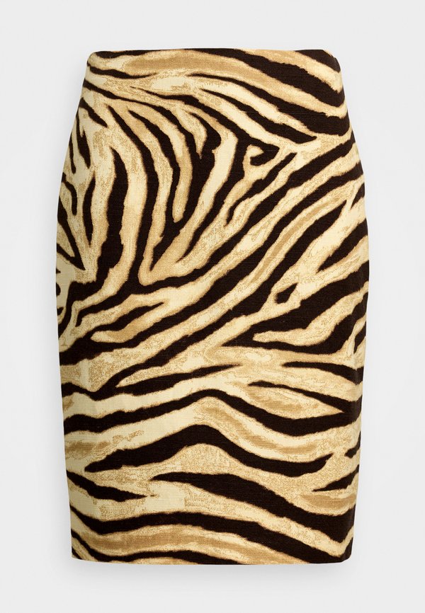 Lauren Ralph Lauren Zebra Print Linen Cotton Pencil Skirt