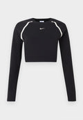 Nike Sportswear STREET BOLD CROP - Long sleeved top - black/chalk