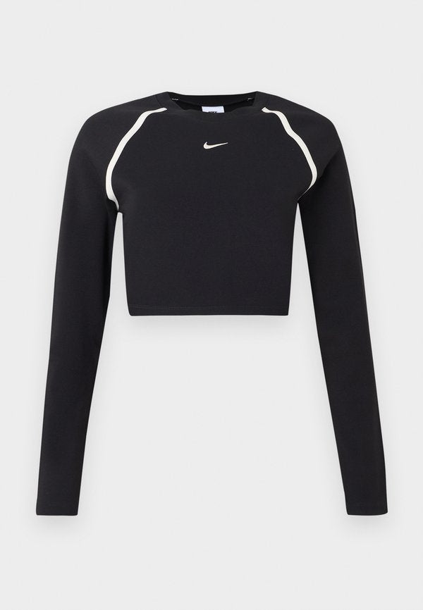 Nike Sportswear STREET BOLD CROP - Long sleeved top - black/chalk