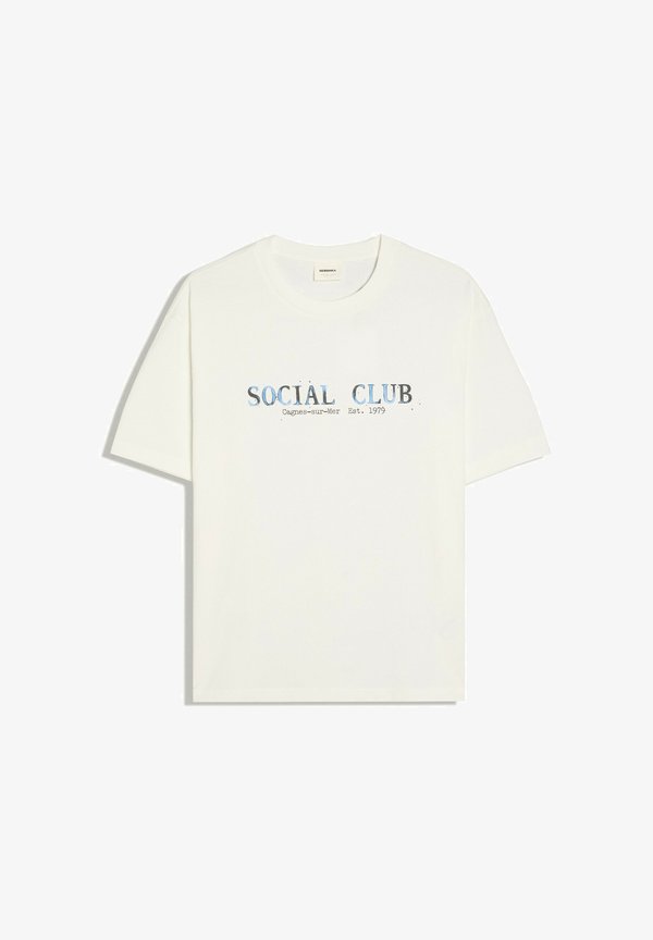 Bershka RELAXED PRINT T-SHIRT - Print T-shirt - white