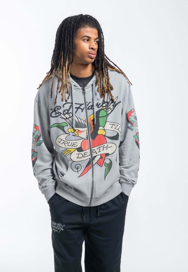 Ed Hardy ED HARDY MENS TRUE SNAKE ZIP THROUGH HOODIE