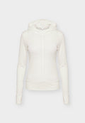 adidas Sportswear SOFT LUX SHEER HOODED LONG SLEEVE - Hoodie - off white