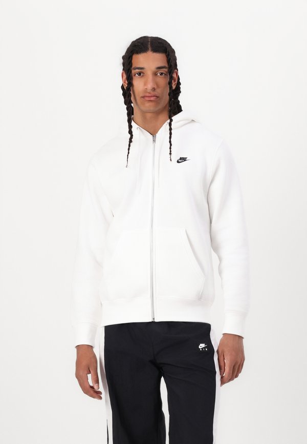 Nike Sportswear M NK CLUB BB FZ HOODIE - Zip-up sweatshirt - white white black