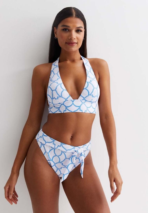 New Look GEOMETRIC PRINT TIE HIGH WAIST