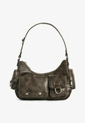 Bershka MULTI-POCKET - SHOULDER - Handbag - mottled dark grey