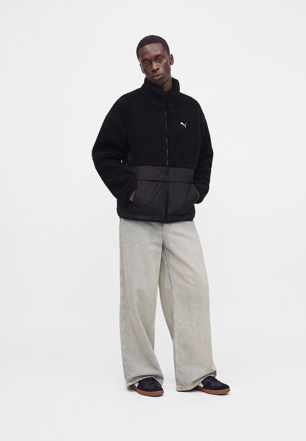 Puma HYBRID RE:FIBRE SHERPA JACKET M UNISEX - Fleece jacket - black
