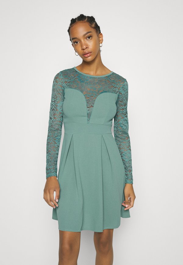 WAL G. WGXZL WEDDING - LACE TOP SKATER DRESS