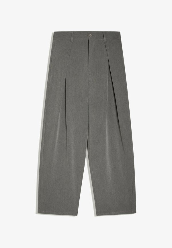 Bershka TAILORED BAGGY - Trousers - dark grey