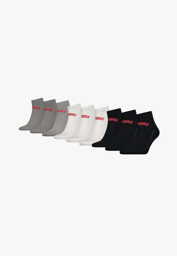Levi's® BATWING LOGO MID CUT 9 PACK - Socks - white grey melange jet black