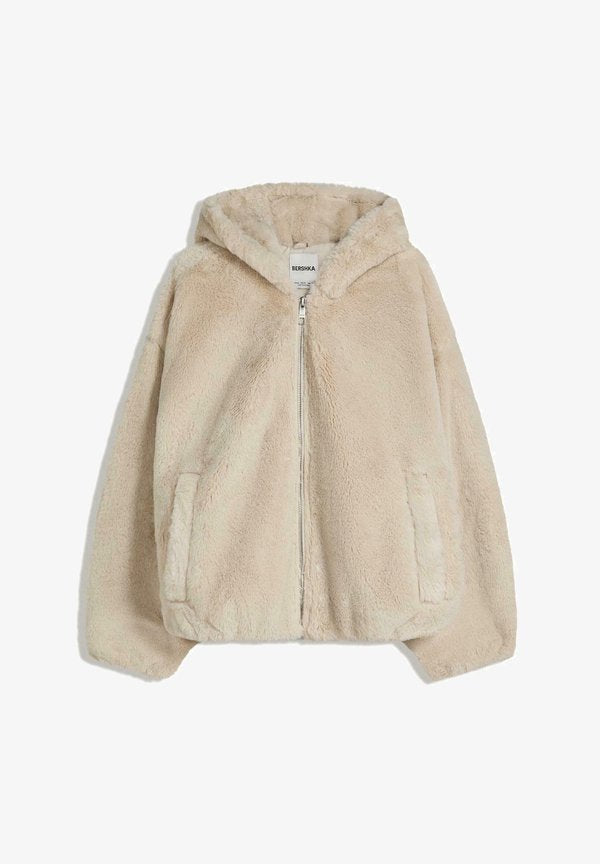 Bershka HOODED - Winter jacket - sand