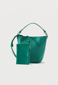 Calvin Klein EMBLEM BUCKET CROSSBODY SET - Handbag - enchanted forest