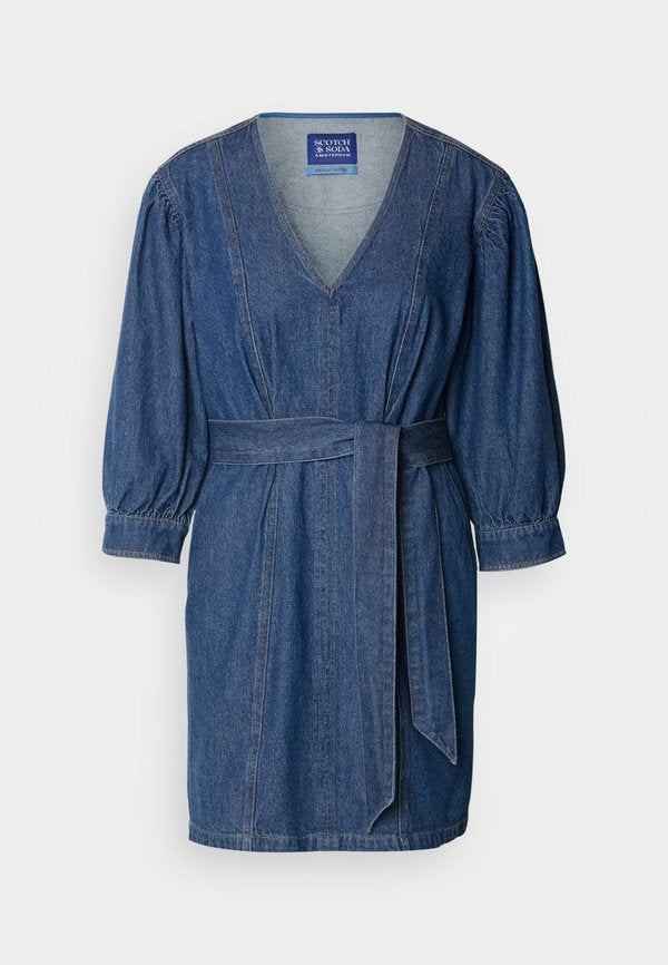Scotch & Soda BELTED V NECK DRESS