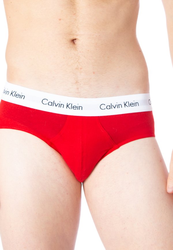 Calvin Klein Underwear 3 PACK - Briefs - white / red ginger / pyro blue