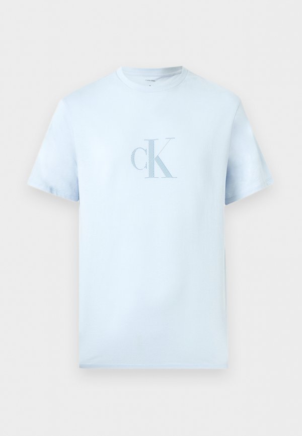 Calvin Klein DISTRESS MONOGRAM GRAPHIC TEE - Print T-shirt - breezy blue