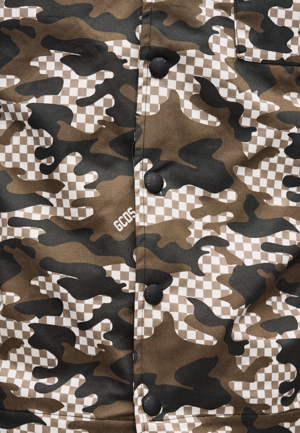 GCDS LABEL CHECKED CAMO SHIRT