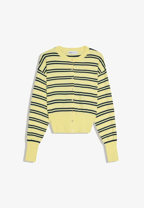 Bershka CARDIGAN - Cardigan - yellow