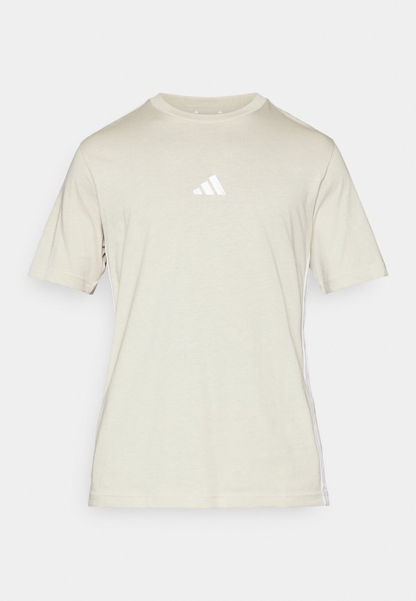 adidas Sportswear ESSENTIALS THREE STRIPES SINGLE - Print T-shirt - alumina/white