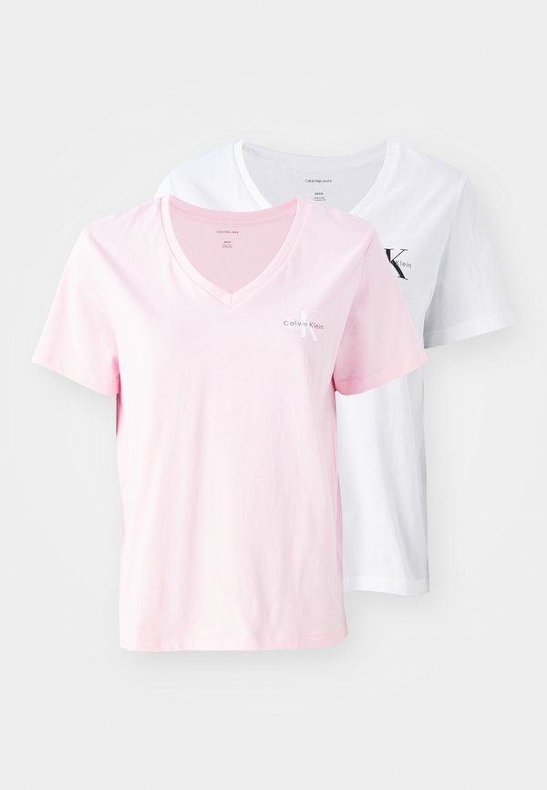 Calvin Klein Jeans MONOLOGO TEE - Basic T-shirt - pink/white