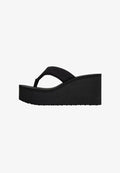Bershka QUILTED - T-bar sandals - black