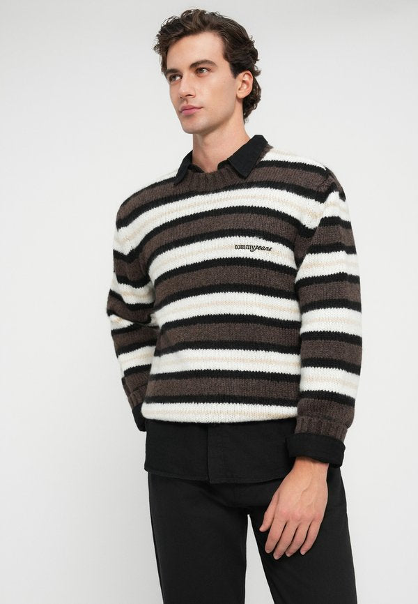 Tommy Jeans LOGO EMBROIDERY STRIPE JUMPER WITH ALPACA