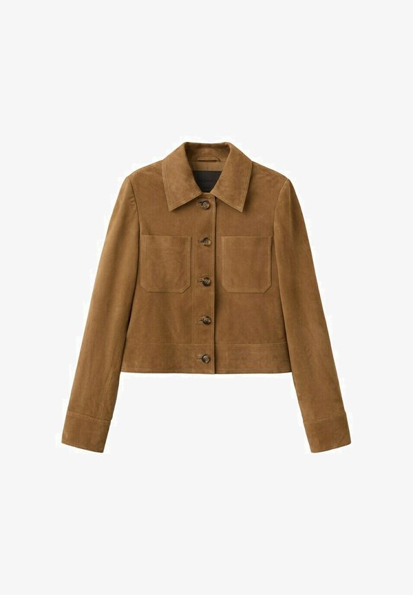 Mango Leather jacket - ochre