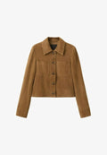Mango Leather jacket - ochre