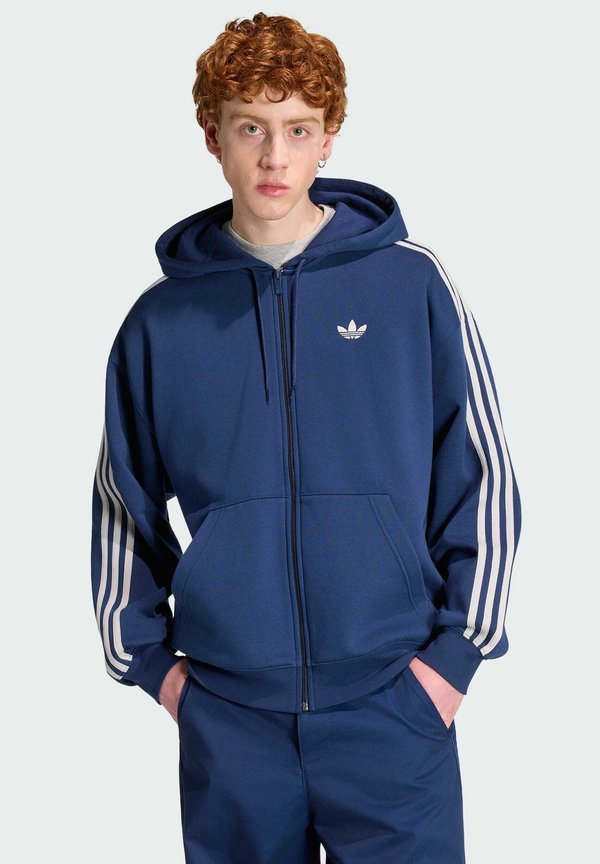 adidas Originals ADIDAS ORIGINALS ADIDAS ADICOLOR OVERSIZE FULL-ZIP HOODIE - Zip-up sweatshirt - night indigo/grey two