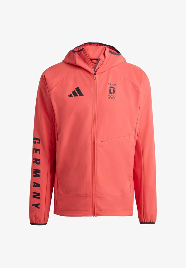 adidas Performance TEAM D XPLORIC HOODED  - Soft shell jacket - semi lucid red