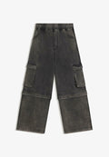 Bershka CARGO - Baggy Jeans - grey